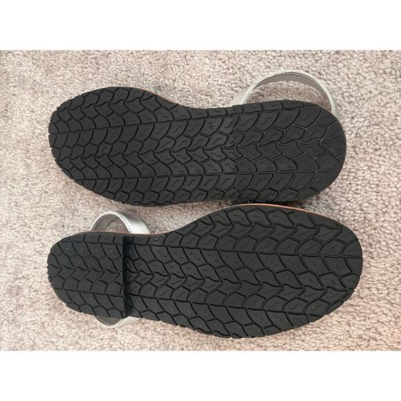 Naturals Menorca Glitter Leather Slingback Sandals Silver Womens Size 41 / US 11 - Picture 10 of 10